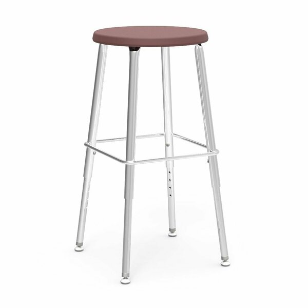 Virco 120 Series Adjustable Stool From 19" to 27" with Steel Glides - Wine Seat 1201927SG
